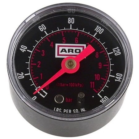 Ingersoll-Rand Fluid Power Pressure Gauge; 0-160 PSI; For Module/Air 1000 Series Regulator 29850